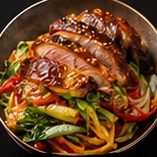 Serviervorschlag passend zu 63 - Halbe Ente mit spezial Sauce